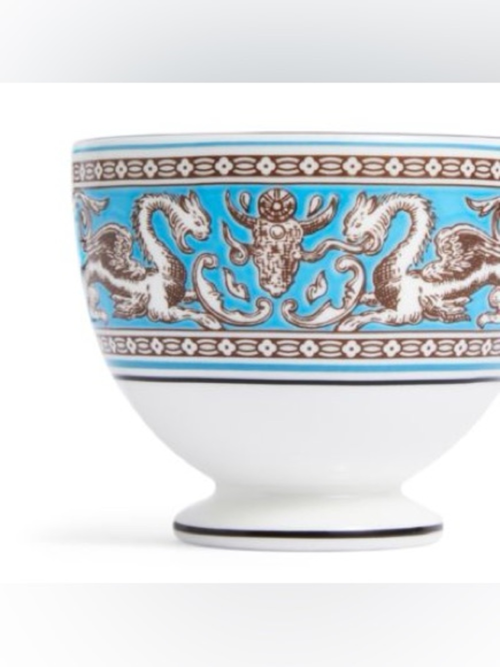 Wedgwood Florentine Turquoise Rim Teacups Set Of Three Dragons Vintage China 🐉